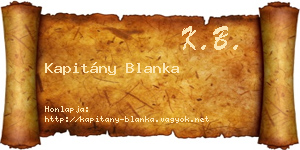 Kapitány Blanka névjegykártya